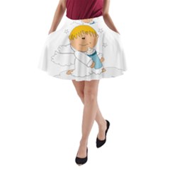 Angel Baby Bottle Cute Sweet A-line Pocket Skirt by Nexatart