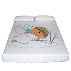 Sweet Dreams Angel Baby Cartoon Fitted Sheet (california King Size) by Nexatart