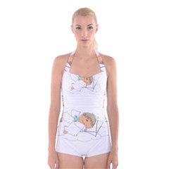 Sweet Dreams Angel Baby Cartoon Boyleg Halter Swimsuit  by Nexatart