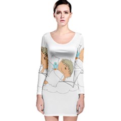 Sweet Dreams Angel Baby Cartoon Long Sleeve Velvet Bodycon Dress by Nexatart