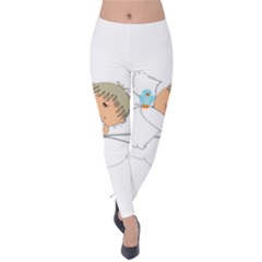 Sweet Dreams Angel Baby Cartoon Velvet Leggings by Nexatart