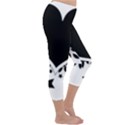 Silhouette Heart Black Design Capri Winter Leggings  View3