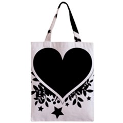 Silhouette Heart Black Design Zipper Classic Tote Bag by Nexatart