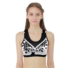 Silhouette Heart Black Design Sports Bra With Border by Nexatart