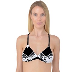 Silhouette Heart Black Design Reversible Tri Bikini Top by Nexatart