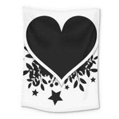 Silhouette Heart Black Design Medium Tapestry by Nexatart