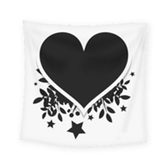 Silhouette Heart Black Design Square Tapestry (small) by Nexatart