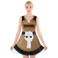 Logo The Cow Animals V-neck Sleeveless Skater Dress by Nexatart