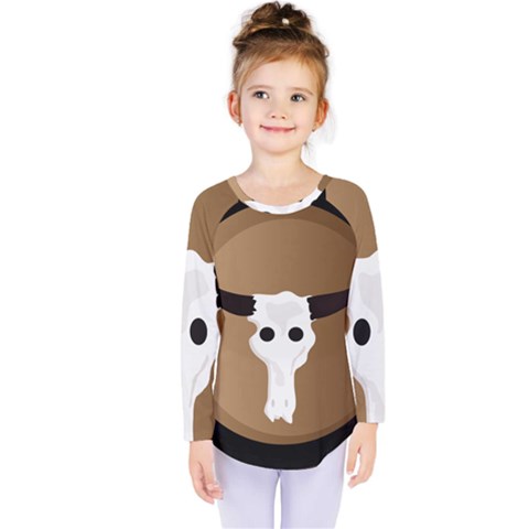 Logo The Cow Animals Kids  Long Sleeve Tee by Nexatart