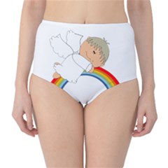 Angel Rainbow Cute Cartoon Angelic High-waist Bikini Bottoms by Nexatart