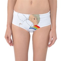 Angel Rainbow Cute Cartoon Angelic Mid-waist Bikini Bottoms by Nexatart