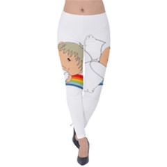 Angel Rainbow Cute Cartoon Angelic Velvet Leggings