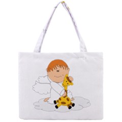 Pet Giraffe Angel Cute Boy Mini Tote Bag by Nexatart