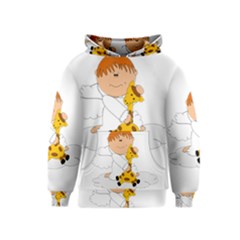 Pet Giraffe Angel Cute Boy Kids  Pullover Hoodie by Nexatart