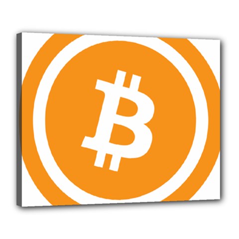 Bitcoin Cryptocurrency Currency Canvas 20  X 16  by Nexatart