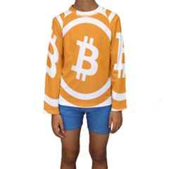 Bitcoin Cryptocurrency Currency Kids  Long Sleeve Swimwear by Nexatart