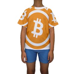 Bitcoin Cryptocurrency Currency Kids  Short Sleeve Swimwear