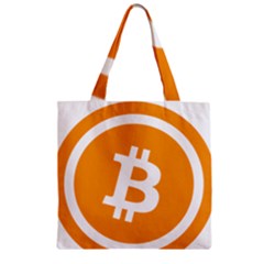 Bitcoin Cryptocurrency Currency Zipper Grocery Tote Bag by Nexatart