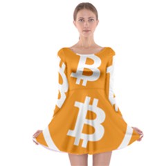 Bitcoin Cryptocurrency Currency Long Sleeve Skater Dress by Nexatart