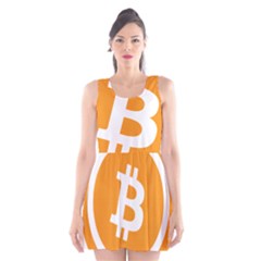 Bitcoin Cryptocurrency Currency Scoop Neck Skater Dress by Nexatart