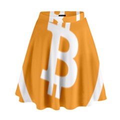 Bitcoin Cryptocurrency Currency High Waist Skirt by Nexatart