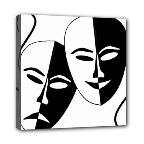 Theatermasken Masks Theater Happy Mini Canvas 8  X 8  by Nexatart