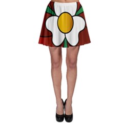 Flower Rose Glass Church Window Skater Skirt by Nexatart