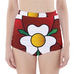 Flower Rose Glass Church Window High-waisted Bikini Bottoms by Nexatart