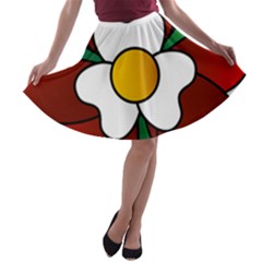 Flower Rose Glass Church Window A-line Skater Skirt by Nexatart