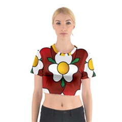 Flower Rose Glass Church Window Cotton Crop Top by Nexatart