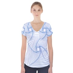 Spirograph Pattern Drawing Design Short Sleeve Front Detail Top by Nexatart