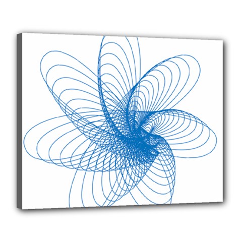 Spirograph Pattern Drawing Design Blue Canvas 20  X 16  by Nexatart