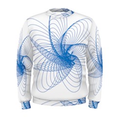 Spirograph Pattern Drawing Design Blue Men s Sweatshirt by Nexatart