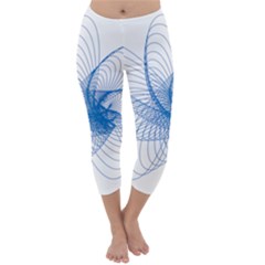 Spirograph Pattern Drawing Design Blue Capri Winter Leggings  by Nexatart