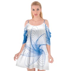 Spirograph Pattern Drawing Design Blue Cutout Spaghetti Strap Chiffon Dress by Nexatart