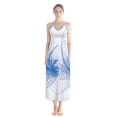 Spirograph Pattern Drawing Design Blue Chiffon Maxi Dress by Nexatart