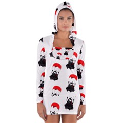 Pattern Sheep Parachute Children Women s Long Sleeve Hooded T-shirt by Nexatart