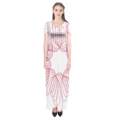 Spirograph Pattern Drawing Design Short Sleeve Maxi Dress by Nexatart