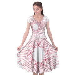 Spirograph Pattern Drawing Design Cap Sleeve Wrap Front Dress