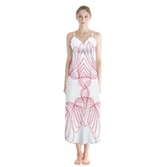 Spirograph Pattern Drawing Design Chiffon Maxi Dress