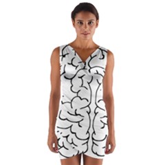 Brain Mind Gray Matter Thought Wrap Front Bodycon Dress by Nexatart