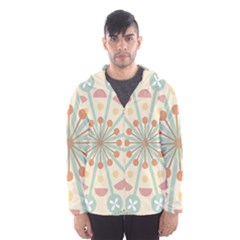 Blue Circle Ornaments Hooded Wind Breaker (men) by Nexatart