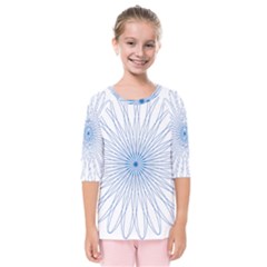 Spirograph Pattern Circle Design Kids  Quarter Sleeve Raglan Tee