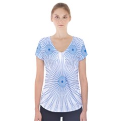 Spirograph Pattern Circle Design Short Sleeve Front Detail Top by Nexatart