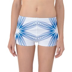 Blue Spirograph Pattern Circle Geometric Boyleg Bikini Bottoms by Nexatart