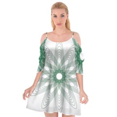 Spirograph Pattern Circle Design Cutout Spaghetti Strap Chiffon Dress