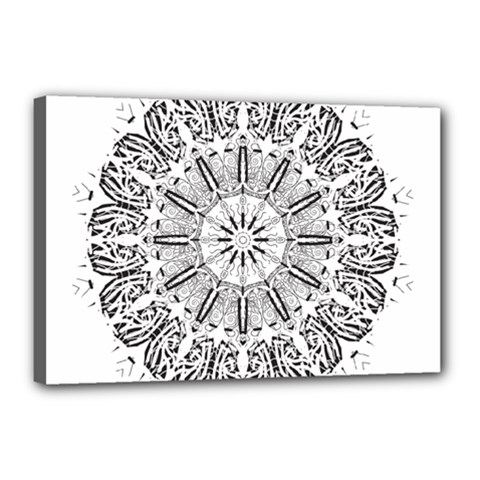 Art Coloring Flower Page Book Canvas 18  X 12  by Nexatart