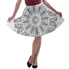 Art Coloring Flower Page Book A-line Skater Skirt by Nexatart