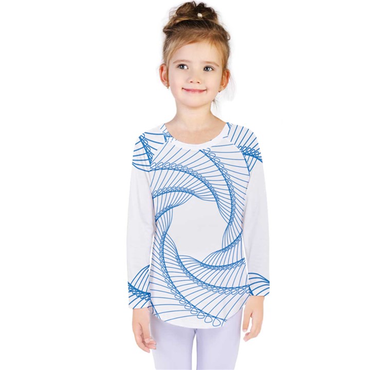 Spirograph Spiral Pattern Geometric Kids  Long Sleeve Tee