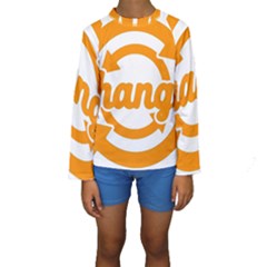 Think Switch Arrows Rethinking Kids  Long Sleeve Swimwear by Nexatart